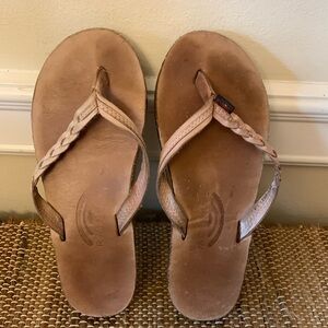 Rainbow Flirty Braidy Flip Flops Size Small 5.5-6.5